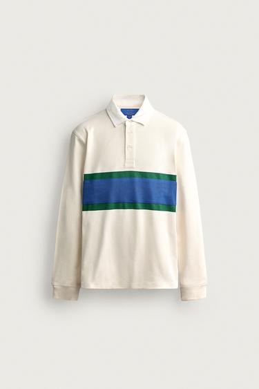 0FR. PARIS X ZARA CONTRASTE POLO SHIRT — Light beige 1
