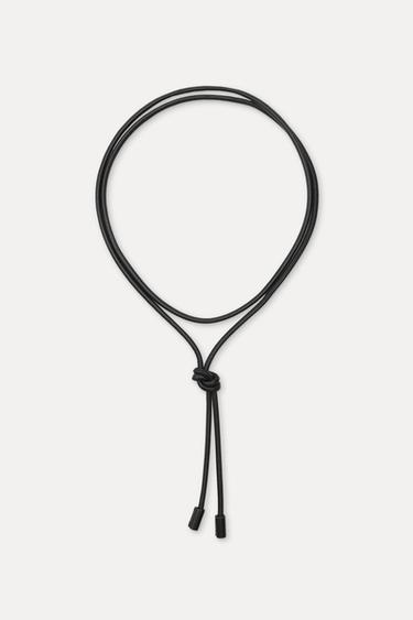 CIRCULAR LEATHER BELT - Black by Zara