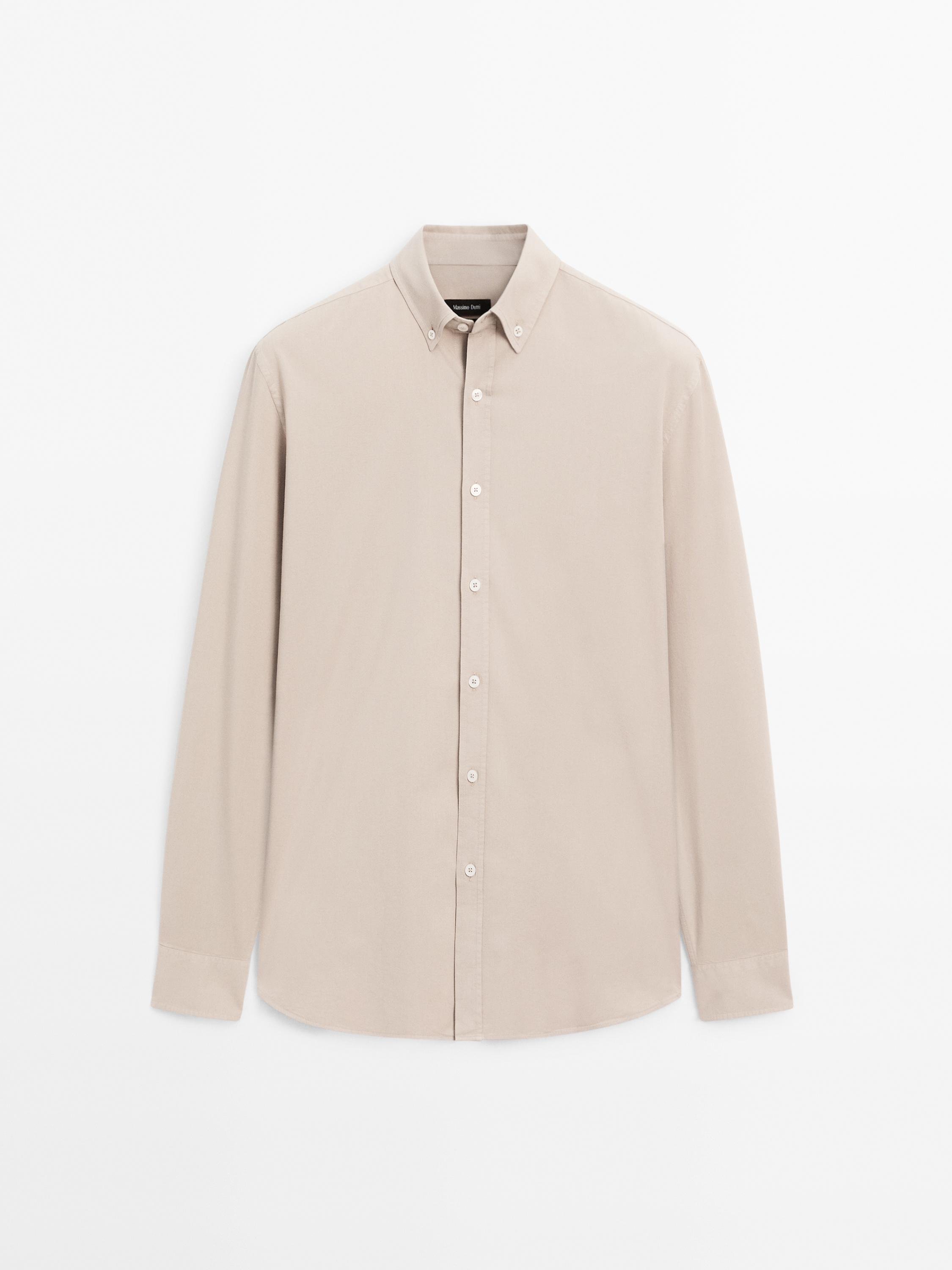 Chemise serge regular fit en coton mélangé