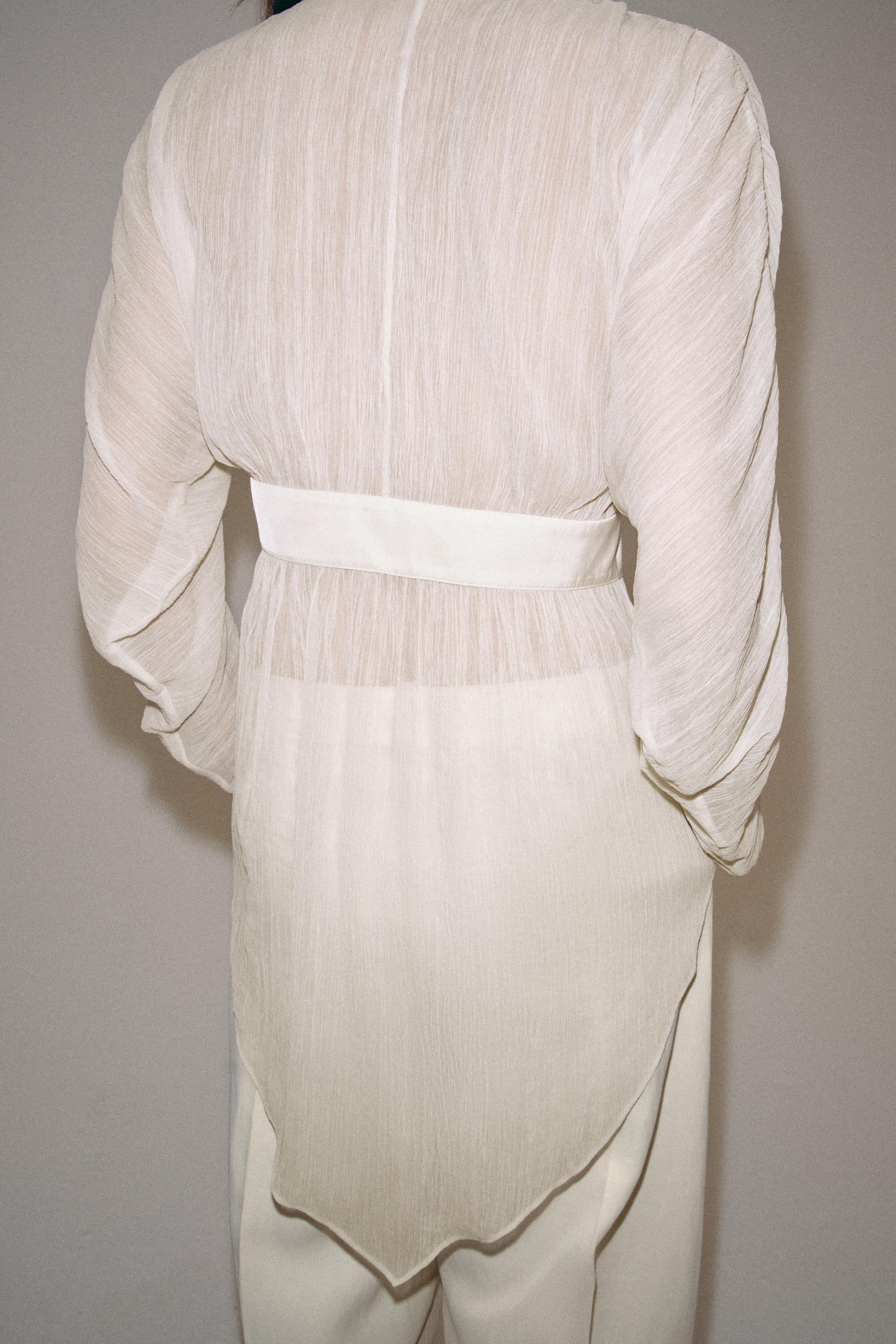 BLOUSE EN GEORGETTE AVEC DENTELLE ZW COLLECTION