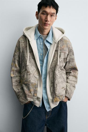 WASHED JACKET ABSTRACT PRINT - Printed by Zara - Image 4