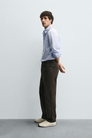 STRAIGHT-LEG TROUSERS - Brown de Zara - Image 3