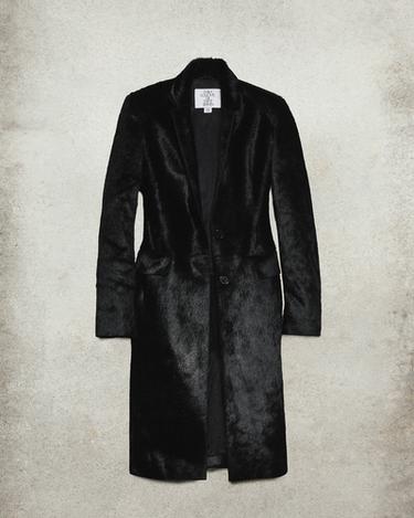 Ludovic de Saint Sernin x ZARA リアルファー付きフィットレザーコートブラックZaraのLudovic de Saint Sernin x ZARA リアルファー付きフィットレザーコート - ブラック 