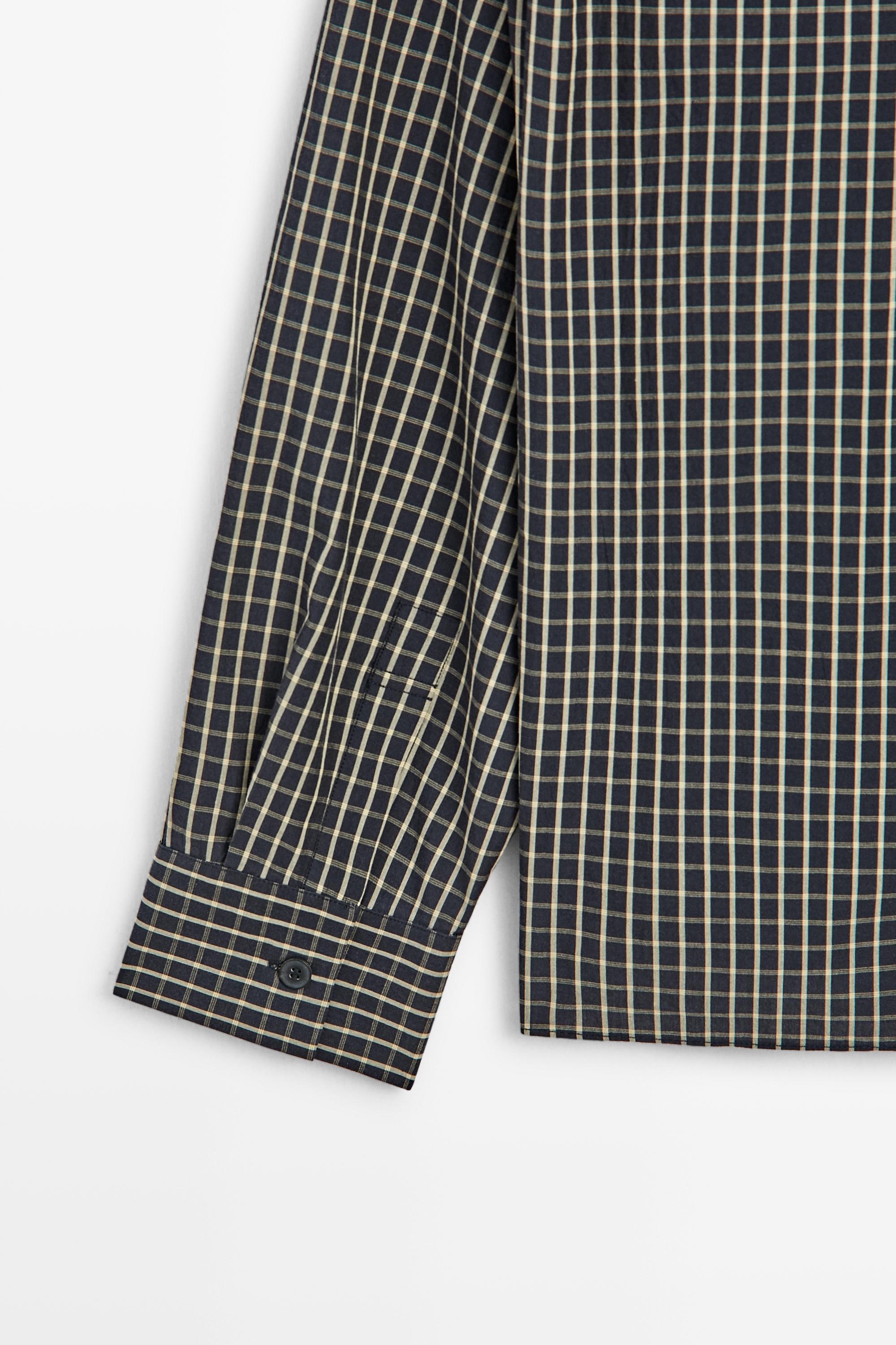 Chemise à carreaux détail épaules 100 % coton