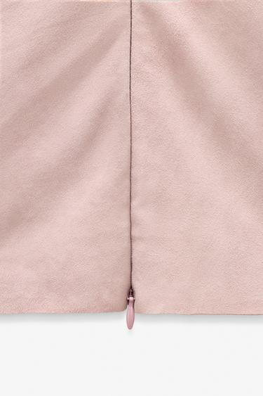 LIMITED EDITION DRAPED SUEDE LEATHER TOP - Pink by Zara - Image 6