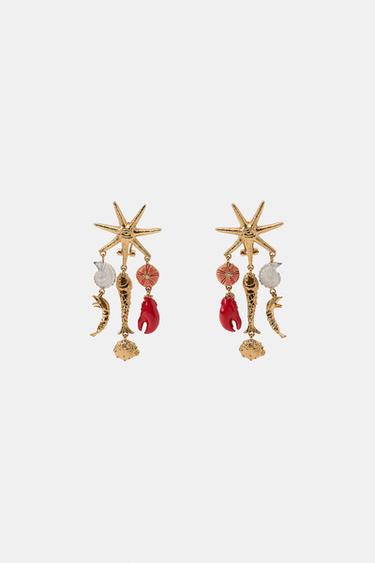 STARFISH CHARM EARRINGS - Golden by Zara