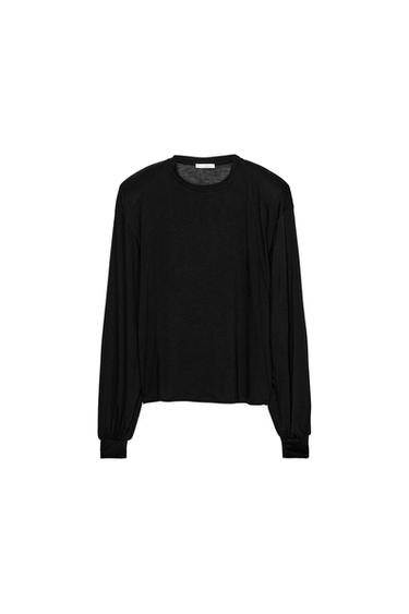 FLUID TOP WITH SHOULDER PADS - Black by Zara