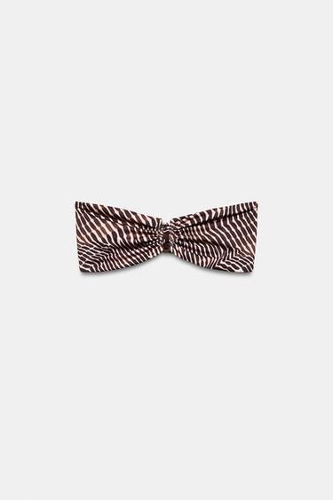 REVERSIBLE PRINT BANDEAU BIKINI TOP - Brown by Zara
