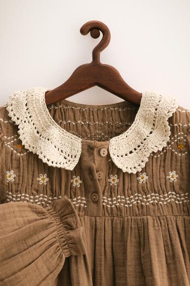 ZARA TIMELESS - CROCHET COLLAR DRESS - camel by Zara - Image 2