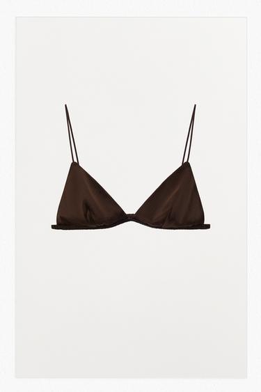 BRALETTE TREKËNDORE ME MËNDAFSH - Kafe nga Zara