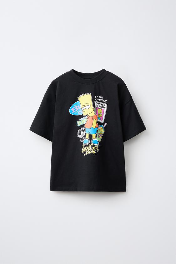BART THE SIMPSONS™ PRINT T-SHIRT - Black by Zara - Image 0