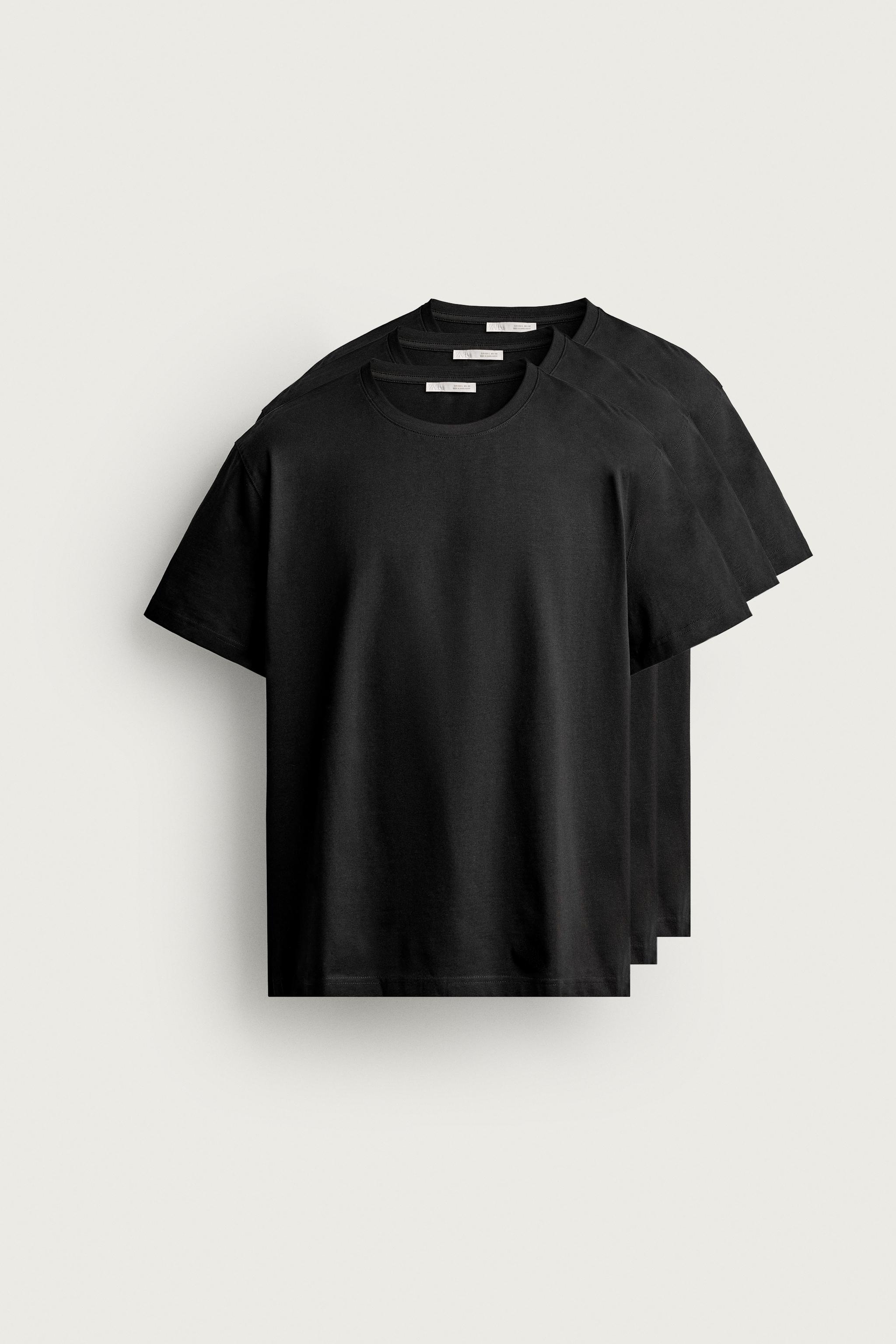 3-PACK MEDIUM WEIGHT BASIC T-SHIRTS /02 — Black