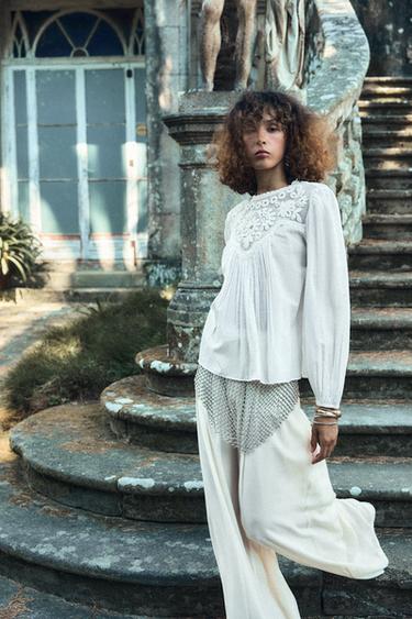 PANTALÓN FULL LENGTH MULTI PLIEGUES - Crudo de Zara