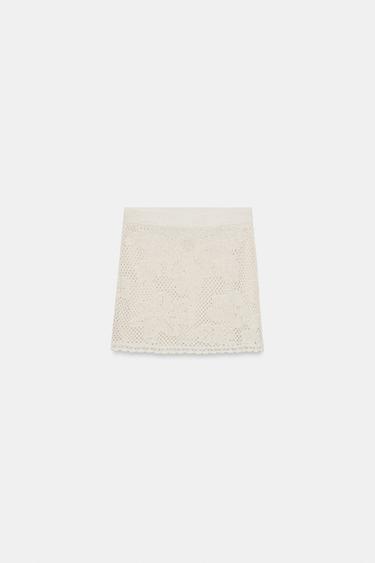 POINTELLE KNIT MINI SKIRT - Sand by Zara - Image 4