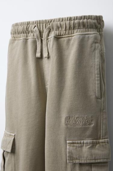 PANTALON DE JOGGING CARGO BRODÉ - Beige foncé de Zara - Image 2