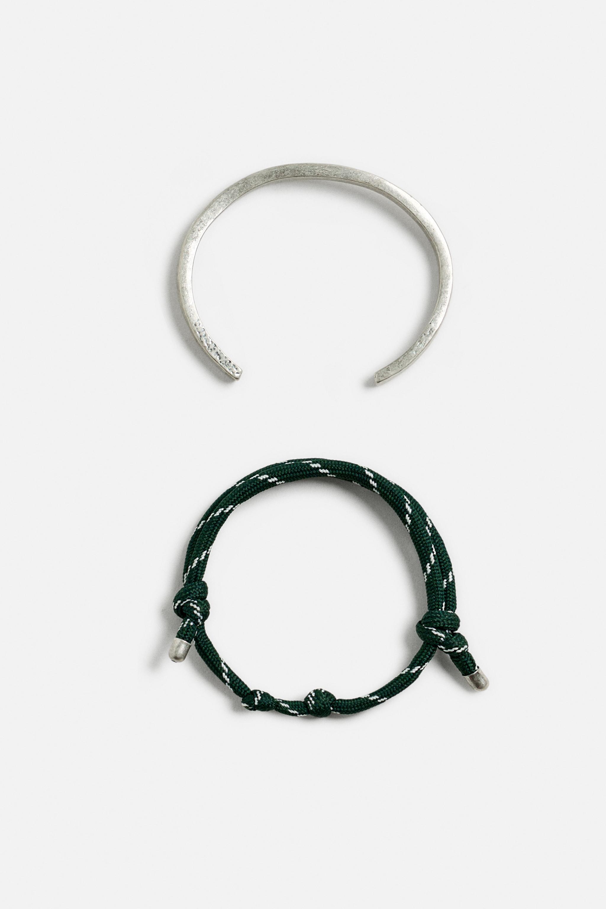 【ZARA】コントラストビーズブレスレット シルバー 5502/409/808 ZARA】コントラストビーズブレスレット シルバー 5502/409/808