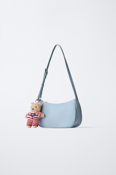 BEAR CHARM SHOULDER BAG — Blue 2
