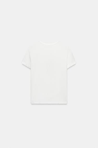 SHORT SLEEVE SLOGAN T-SHIRT - White by Zara - Image 3