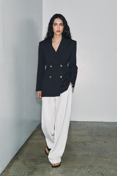 VESTE AJUSTÉE BOUTONS ZW COLLECTION - Bleu marine foncé de Zara - Image 0