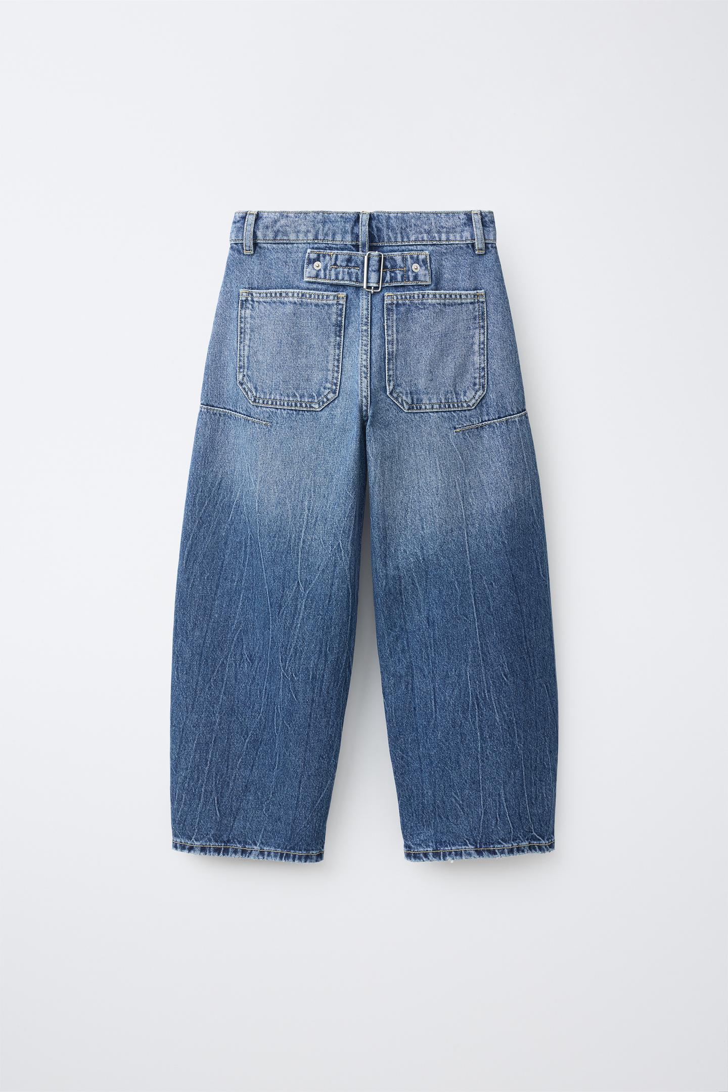 Детские джинсы Zara Relaxed Barrel, цвет: Синий — фото 2