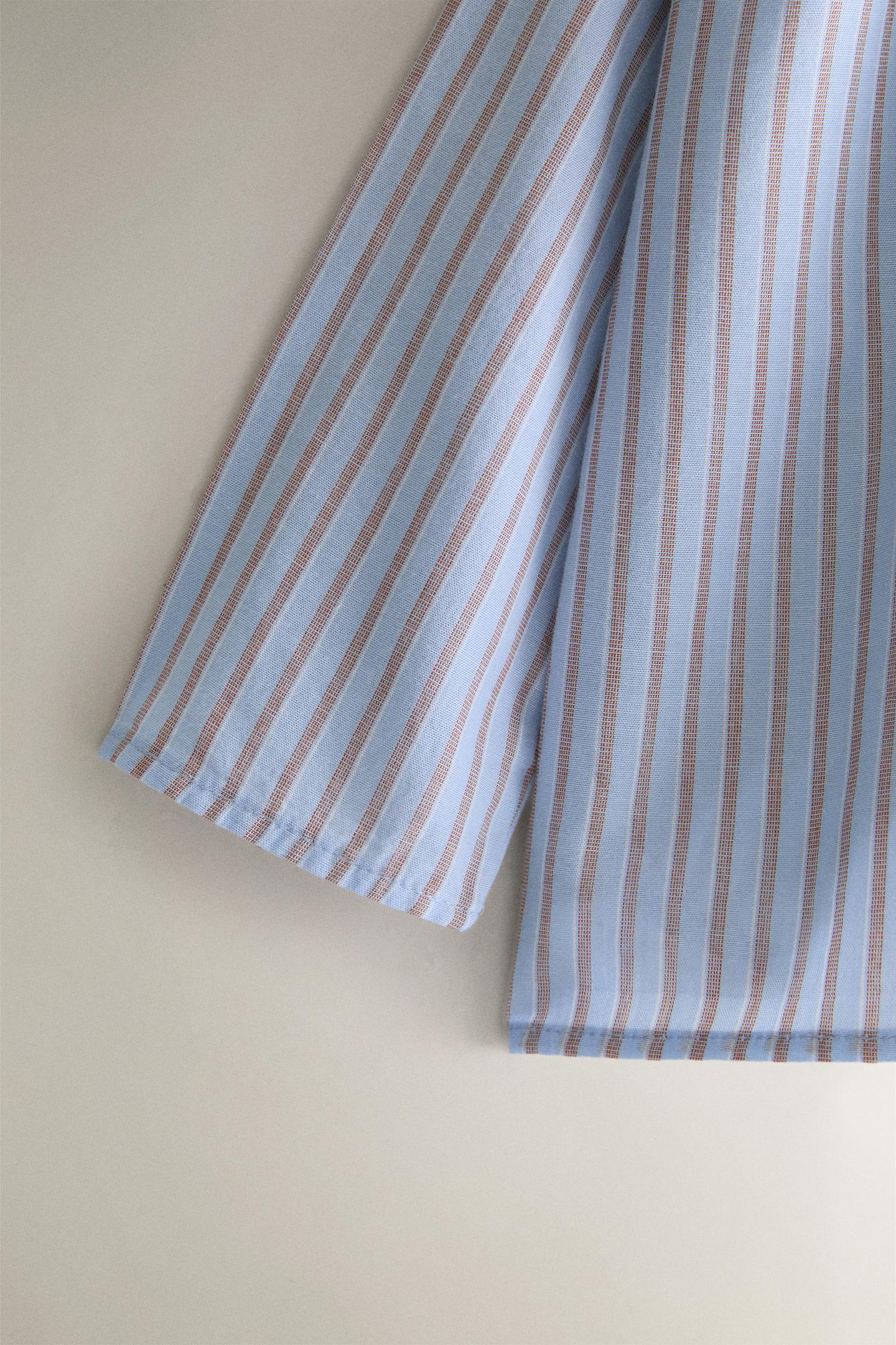 Детская рубашка Zara Striped Baby Shirt, цвет: Светлый синий — фото 3