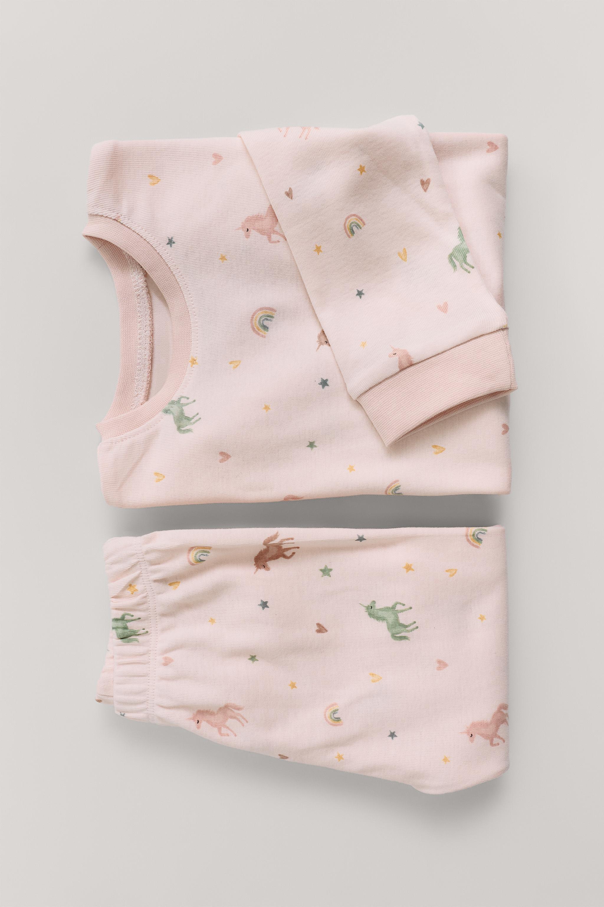 1 1/2-6 YEARS/ UNICORN PRINT PYJAMAS — Pale pink