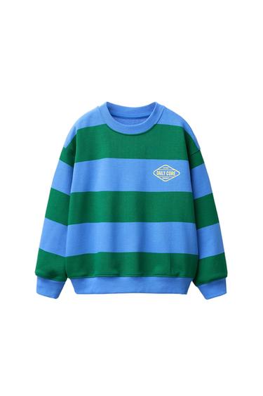 STRIPE LOGO SWEATSHIRT - Green / Blue by Zara