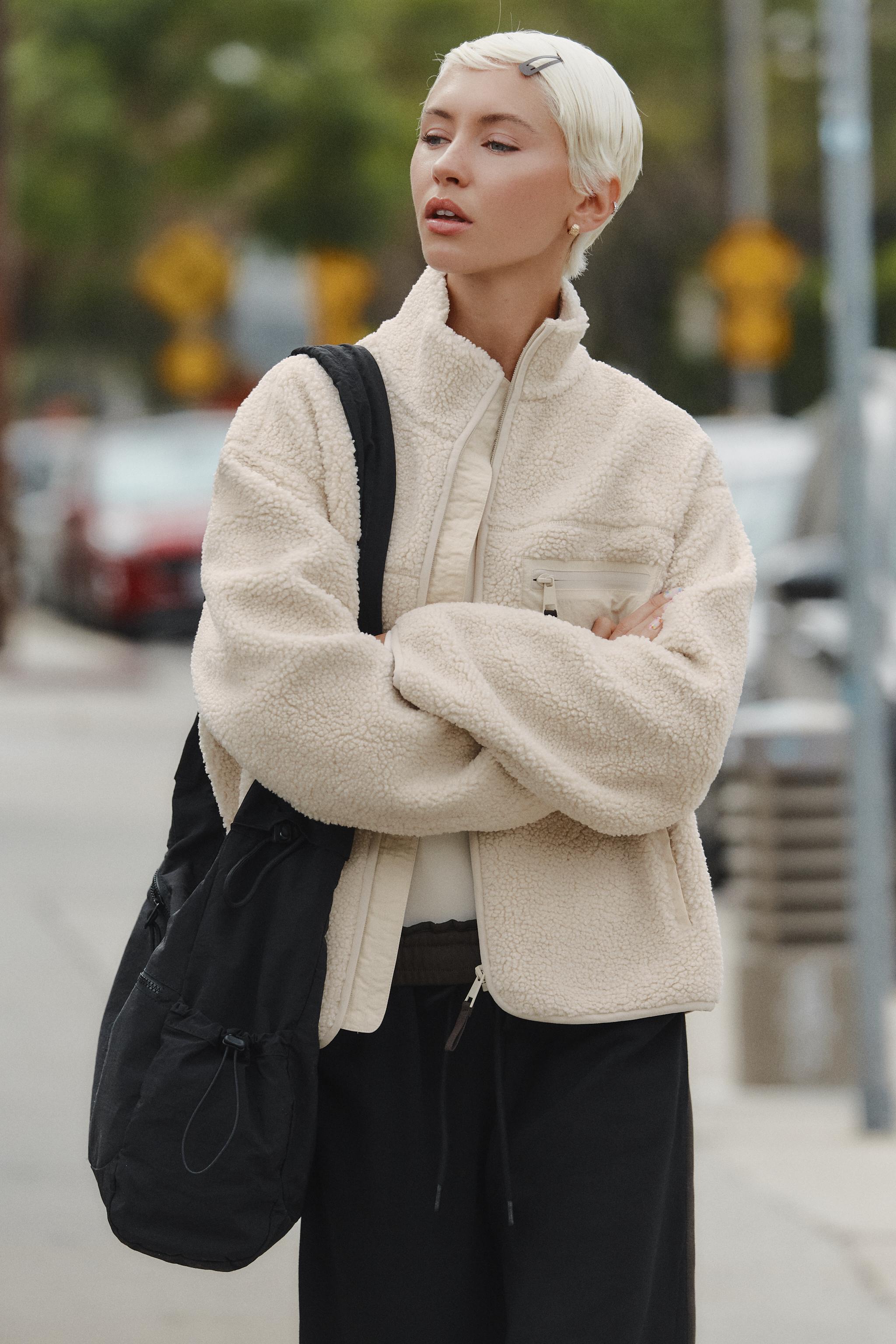FAUX SHEARLING JACKET WITH POCKET