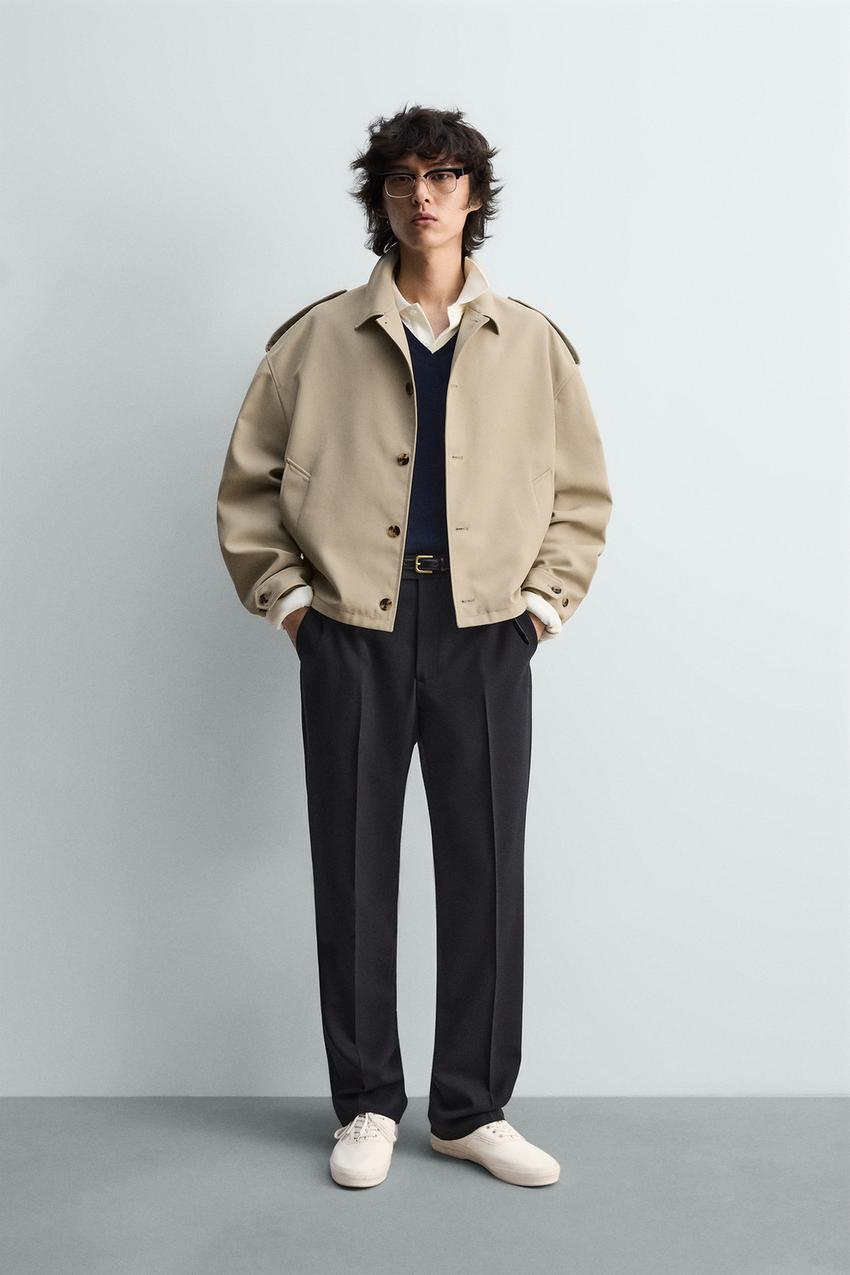 クロップドフィットジャケット - グリーニッシュ | ZARA Japan / 日本