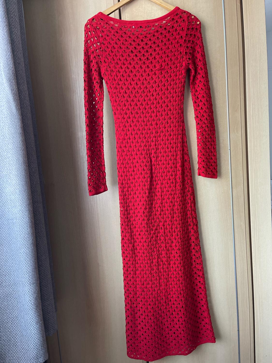 LONG OPEN KNIT DRESS - Image 3