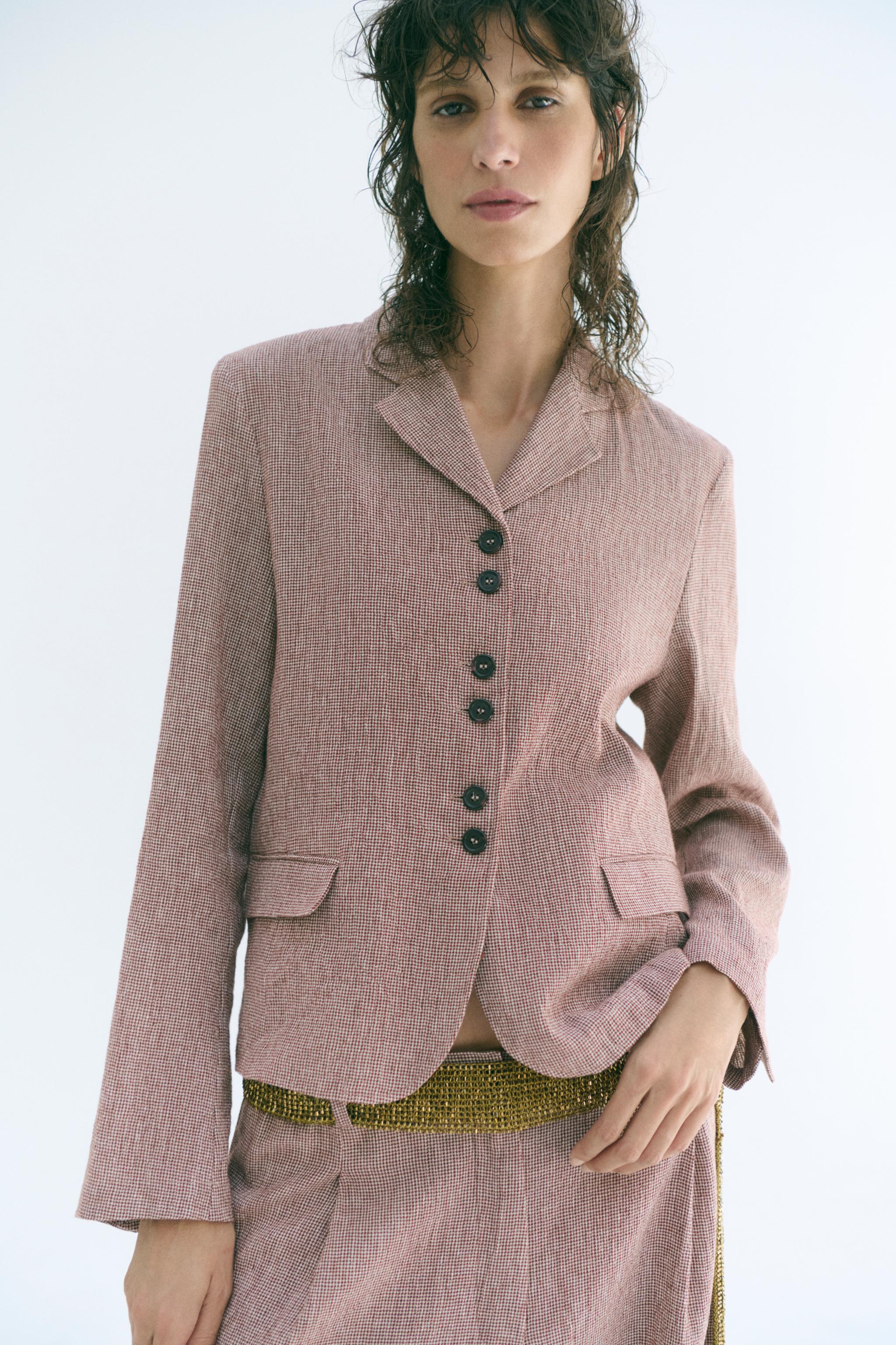 Женские пиджаки Zara ZW COLLECTION LINEN BLAZER — фото 2