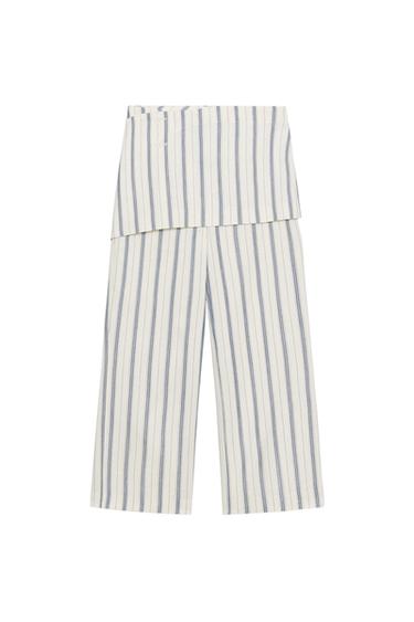 Zara ZW COLLECTION STRIPED PAREO PANTS - striped