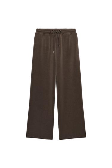 PANTALÓN LARGO RECTO - Marrón / Topo de Zara