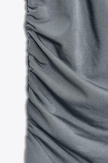 DRAPED CREPE TOP - Anthracite grey by Zara - Image 8