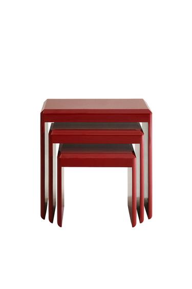 Zara LACQUERED NESTING TABLES (SET OF 3) | COLIN KING - Red