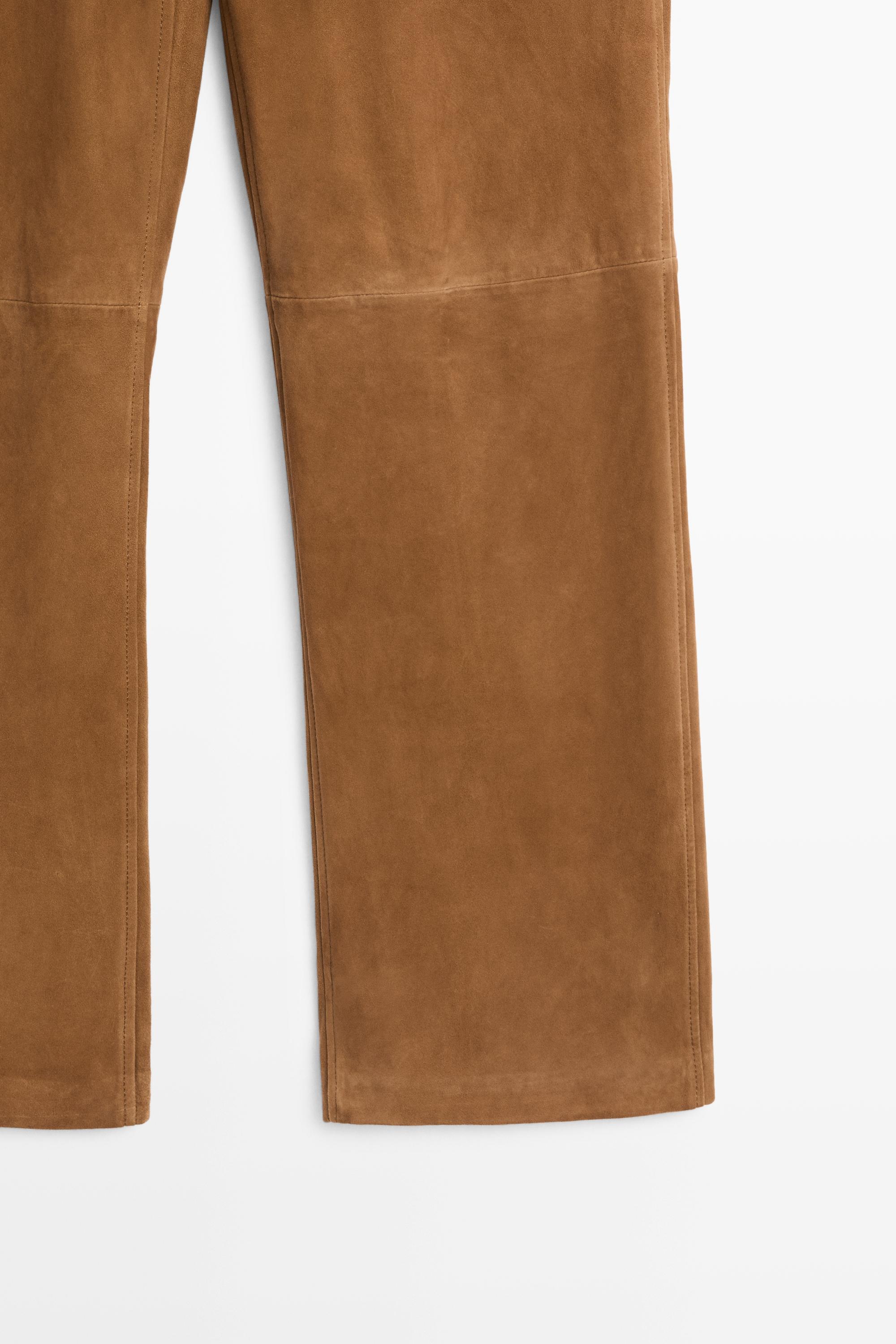 Suede leather pants