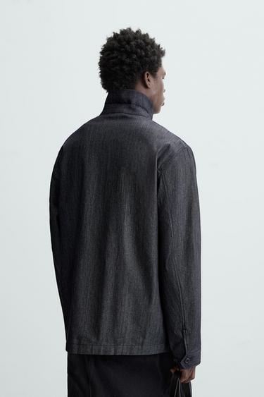 DENIM OVERSHIRT WITH POCKETS - Indigo by Zara