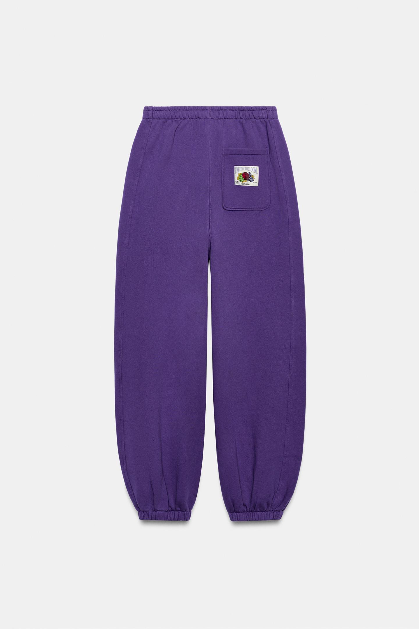Женские брюки Zara Fruit OF the Loom™ Washed Jogger, цвет: Розовато-лиловый — фото 2