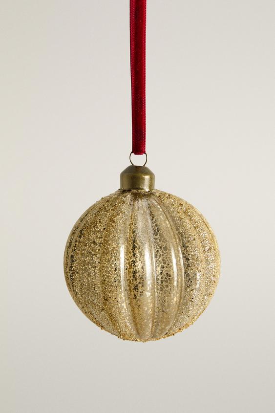 WEIHNACHTSBAUMKUGEL AUS GLAS MIT STREIFEN - Goldfarben von Zara - Bild 0