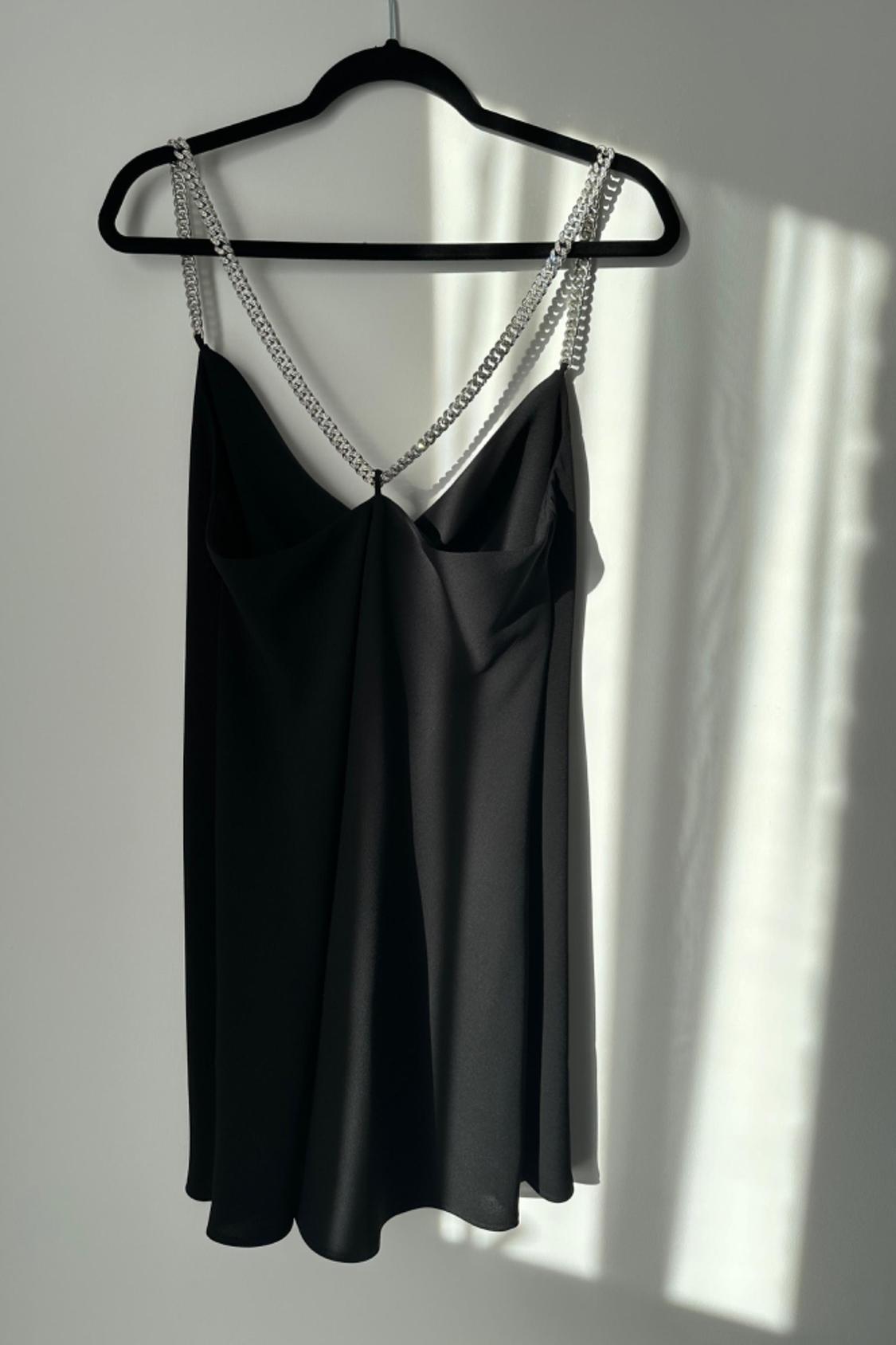 NEW BLACK DRESS WITH RHINESTONES STRAPS - Image 4