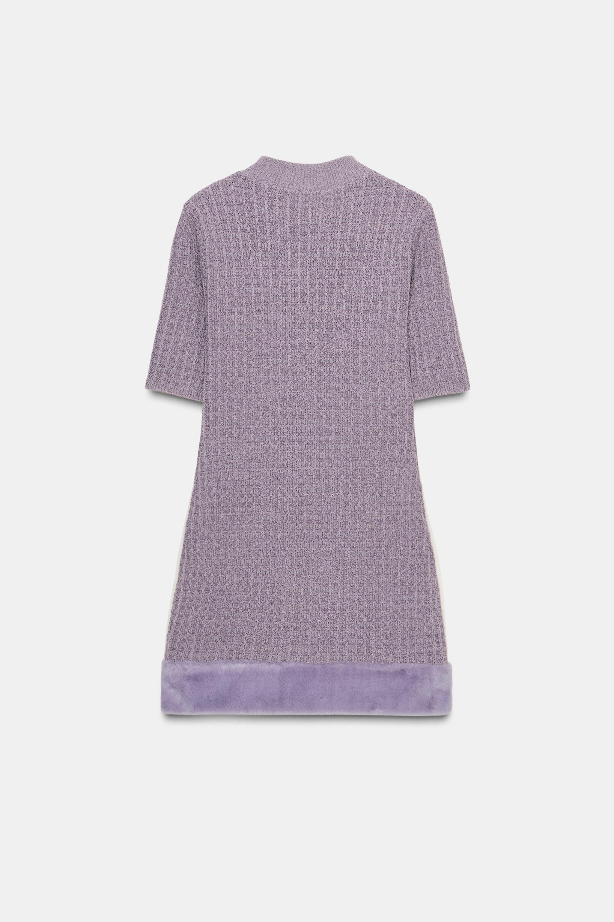 TEXTURED FAUX FUR DRESS - Purple | ZARA Canada