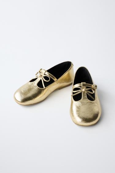 BALLERINES AVEC NŒUD - Or de Zara - Image 2
