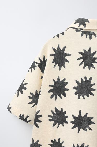 CHEMISE À IMPRIMÉ SOLEILS - Écru de Zara - Image 3