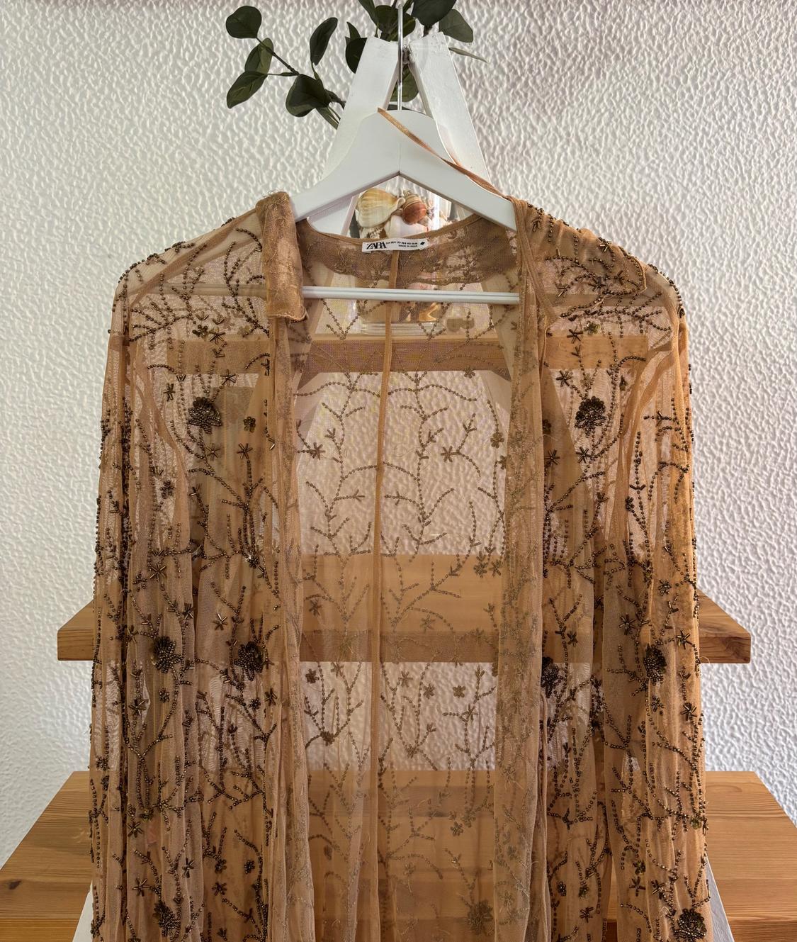 BEADED AND SEQUINNED TULLE TOP - Image 2