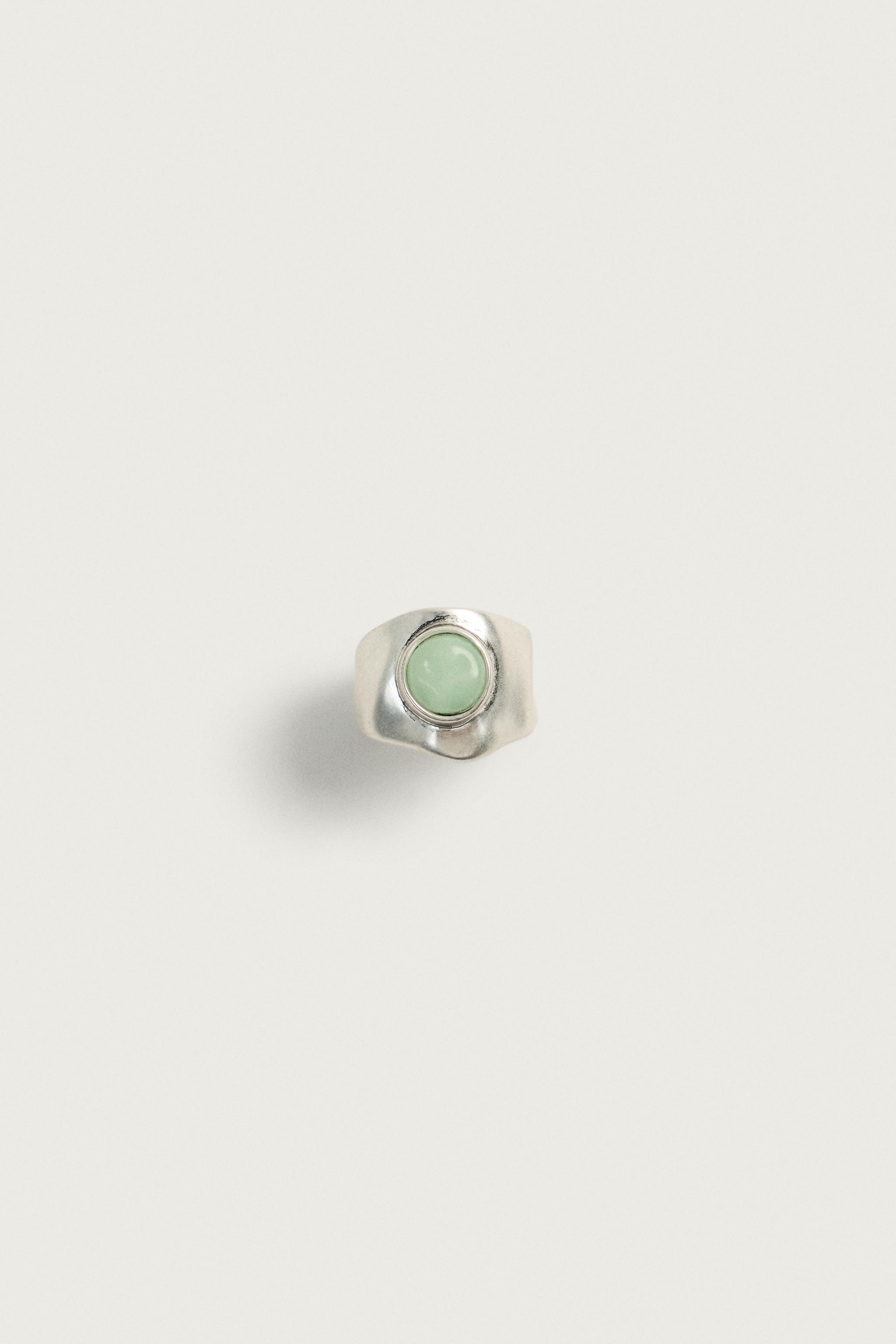 STONE SIGNET RING — Silver