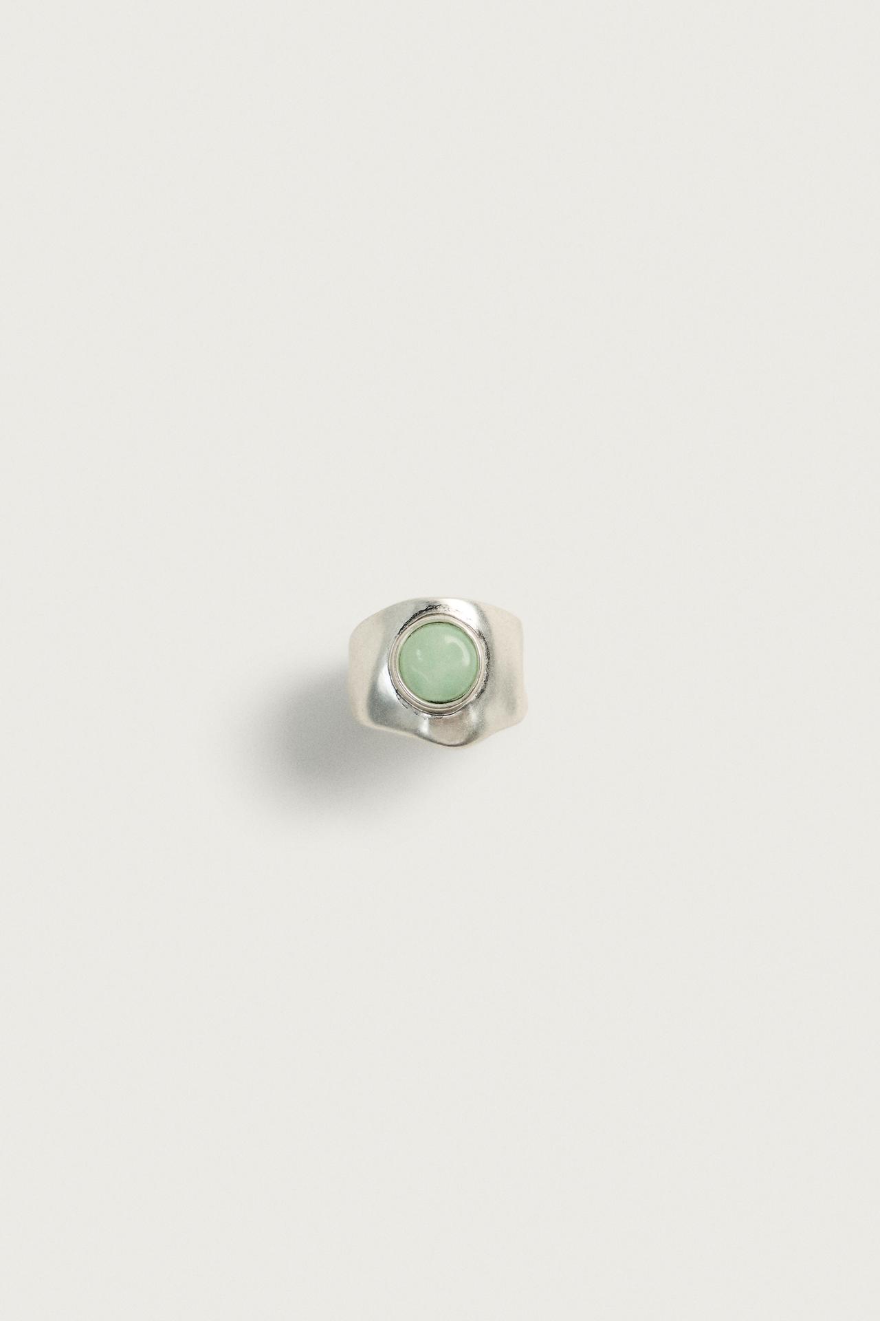 STONE SIGNET RING — Silver