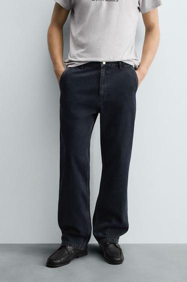 PANTALÓN CHINO DENIM - Marino oscuro de Zara