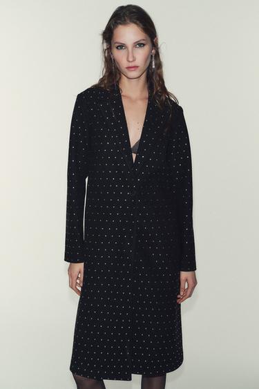 SOFT SHIMMER COAT - Black by Zara