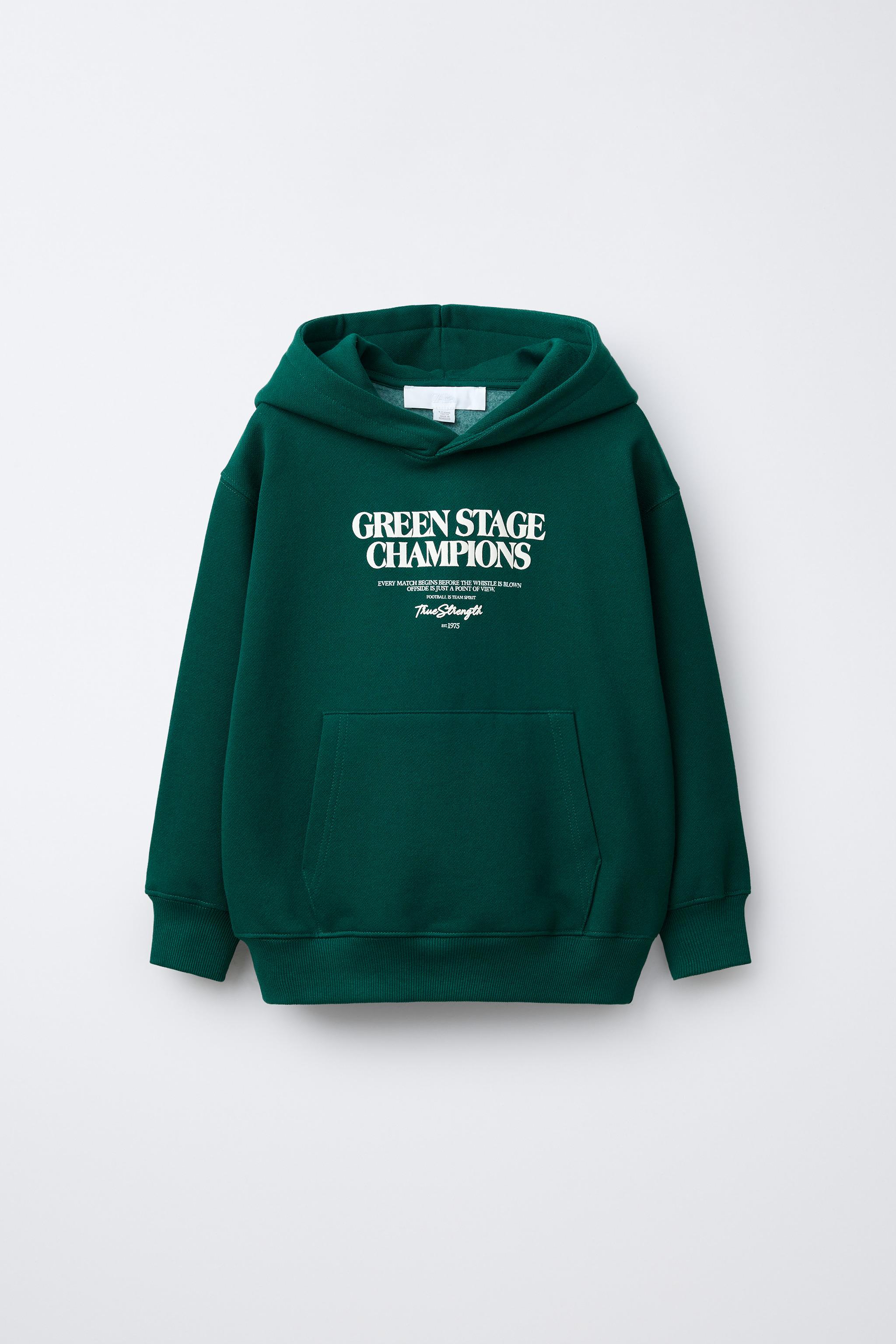 FOOTBALL HOODIE - Green | ZARA Canada