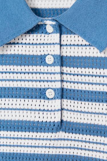 STRIPED KNIT SWEATER LIMITED EDITION - Blue/White by Zara - Image 6